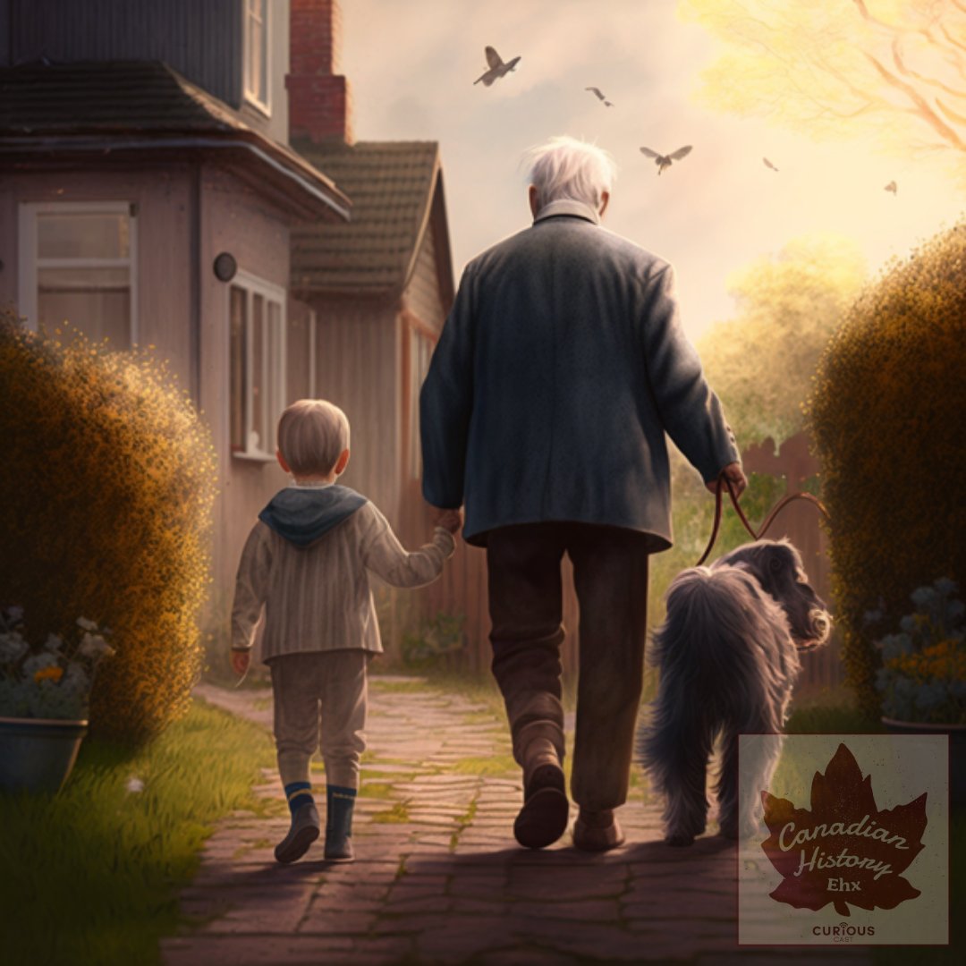 One year ago today, I asked AI to generate a creation that became a favourite picture of mine.

Mr. Dressup, Casey and Finnegan out for a walk on a nice spring evening.