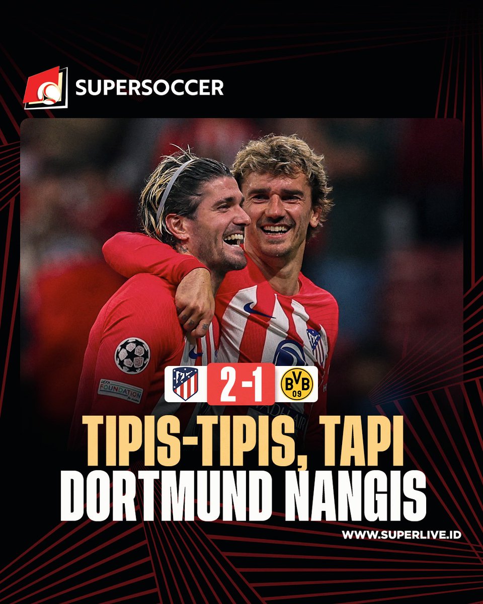 Hasil Perempat Final UCL leg 1 matchday kedua! Wakil La Liga membanggakan ges 🔥 Pedri sama Christensen gak ada obat. Kalo Mbappe kok hilang gitu sih, ada yang liat? Sementara peluang terakhir Dortmund kena tiang semua, gacor bener dukun Atletico. 2 wakil Spanyol menang, nih.…