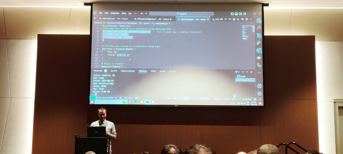 @ThePoShWolf is absolutely killing it in his talk about Hash Tables vs PSCustomObject!
#PowerShell #PowerShell