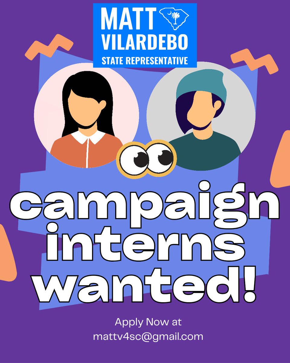 🌟 Make a Difference! Join our team as a volunteer intern for the Matt Vilardebo campaign! Gain hands-on experience, engage with voters, and be part of history. Apply now at MattV4SC.com! #Volunteer #DemocraticCampaign 🗳️🌟