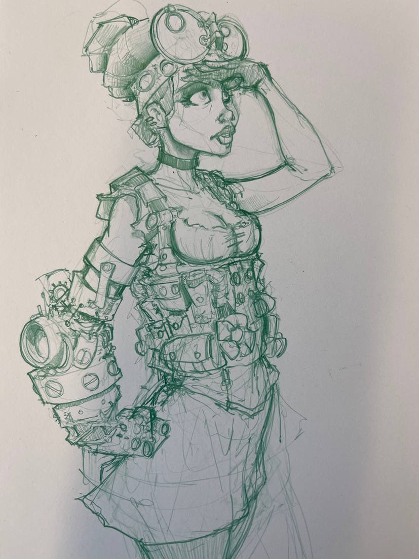 A #steampunk #sketchdrawing #characterdesign #steampunkgirl with a steam powered arm
.
.
.
.
.
#art #illustration #doodlebags #doodle #draw #drawing #nashville #nashvilleartist #nashvilleart #sketching #sketch #drawing
