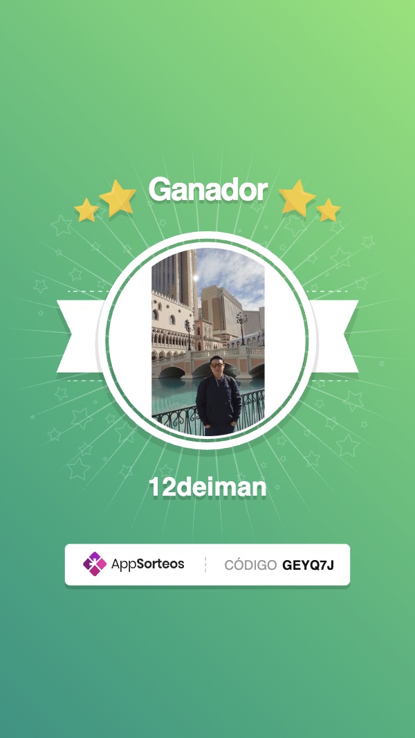 ¡Felicidades @12deiman! Mandanos un DM para brindarte información de tu premio