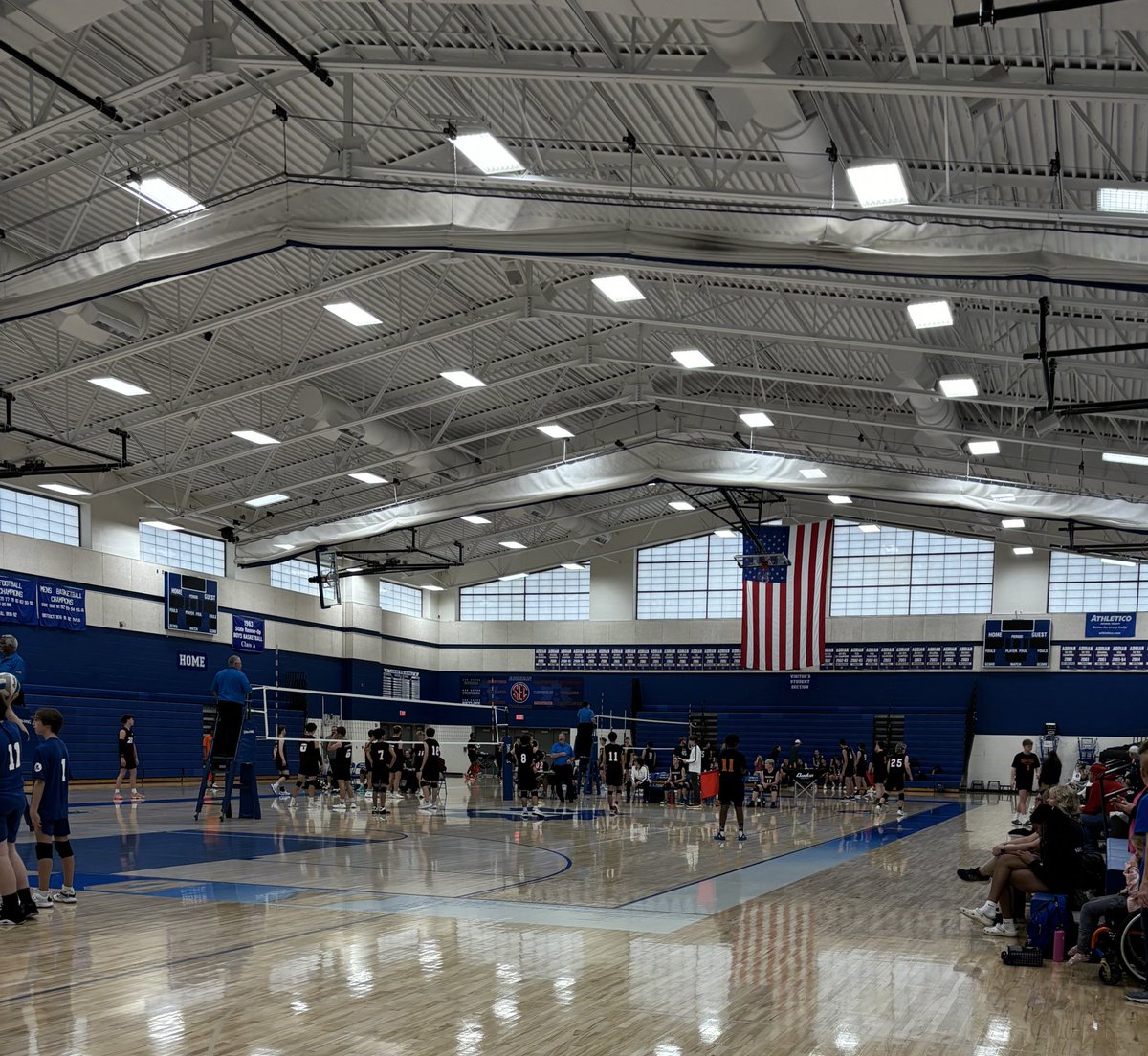Busy night in the gym as boys volleyball host our first quad of the year. #GoMaples <a href="/wlen1039/">WLEN1039</a> <a href="/lenaweesports/">Telegram Sports</a> <a href="/965TheCave/">96.5 The Cave</a>