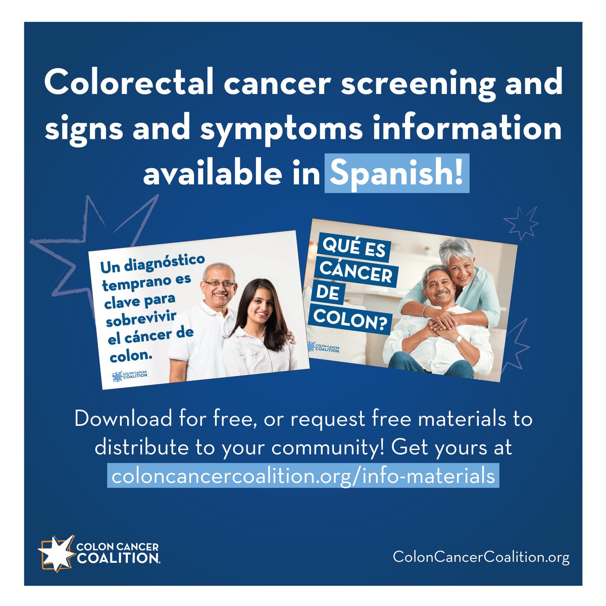 Are you a healthcare professional? Are your patients primarily spanish-speakers? Our materials are now fully translated to Spanish and are FREE for your clinic! Click here to request yours today: coloncancercoalition.org/get-educated/i…