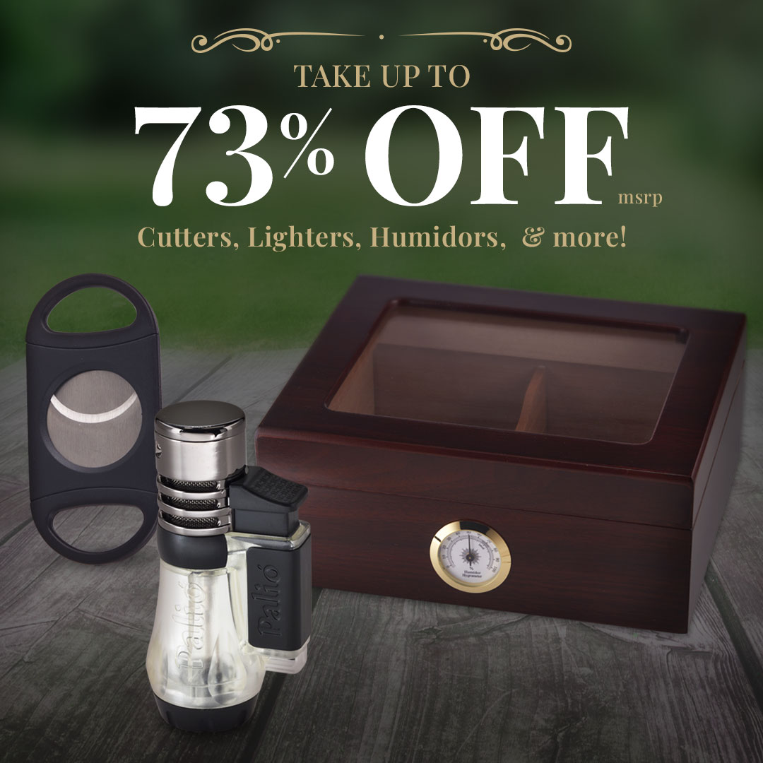 Take up to 73% off humidors, lighters, cutters, and more from your favorite brands. Deals start at just $1.95. Stock up for spring while these prices—and supplies—last! Click here and start shopping - ow.ly/vThP50RcHOT.