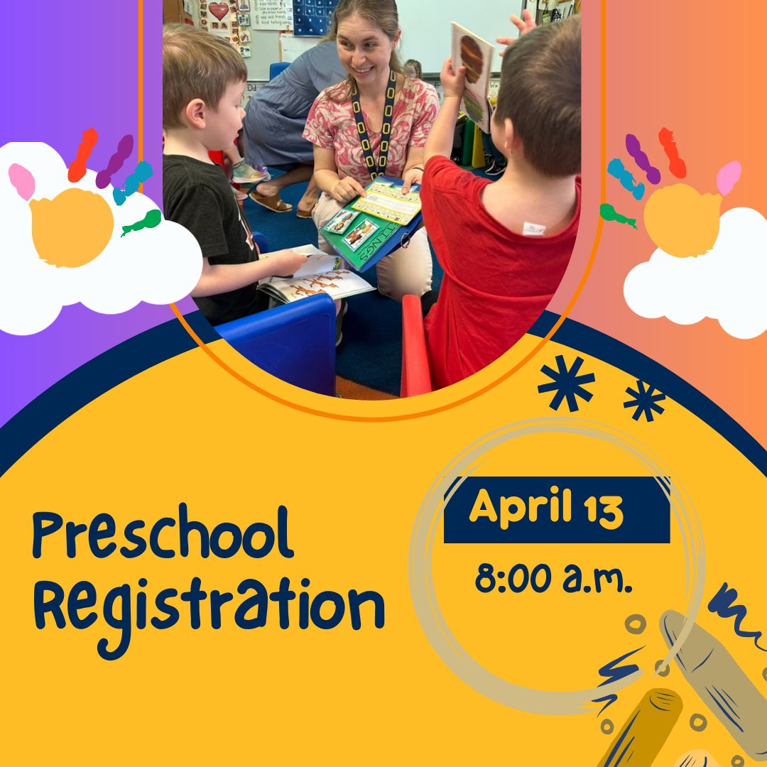 🌟 Is your child ready for Preschool? Make sure to register bright and early this weekend! 🌟 📚Online preschool registration opens April 13th at 8 a.m. Visit our District website to secure your spot! #OneOakwood