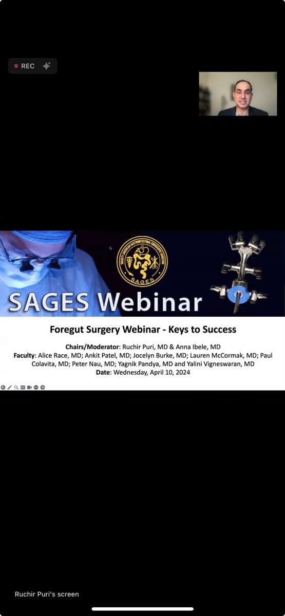 Excited to watch this ⁦@SAGES_Updates⁩ webinar on Foregut Surgery!