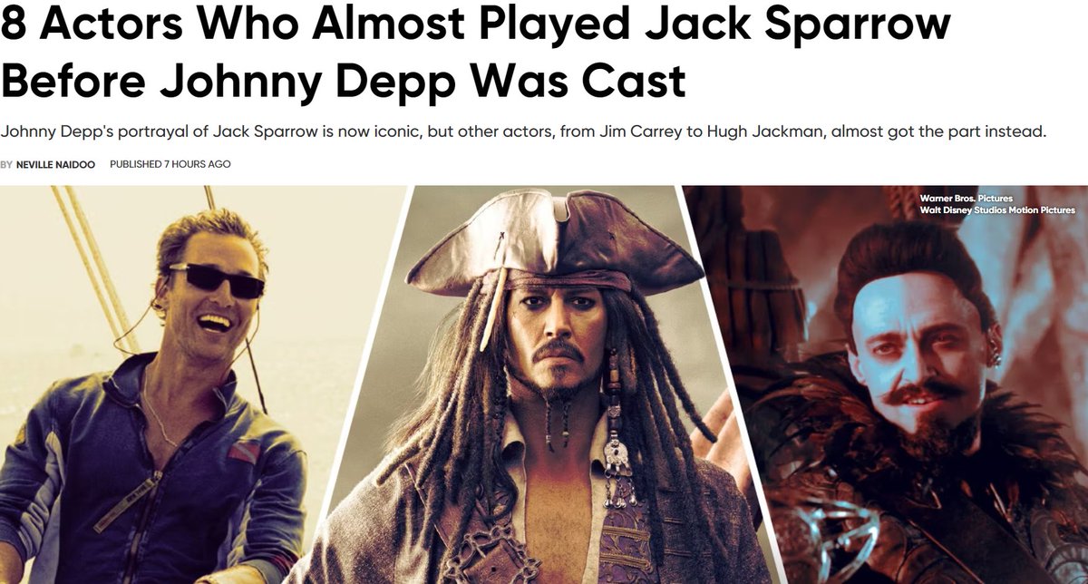 movieweb.com/actors-who-alm…

#piratesofthecaribbean #jacksparrow #JohnnyDepp #johnnydepplovers #MatthewMcConaughey #RobertDeNiro #jimcarrey #caryelwes #christopherwalken #HughJackman #disneyworld #DisneyPlus