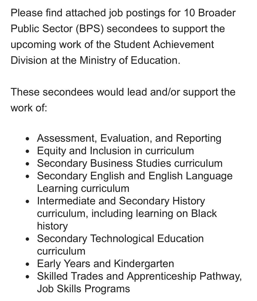 Are you interested in helping shape the future of learning and assessment in Ontario? Check out the seconded Education Officer job postings below to join our @ONEducation team. Applications close on April 29, 2024.  

cpco.on.ca/CPCO/CPCO/Job-…

ocsoa.ca/job-posting/

#OntEd