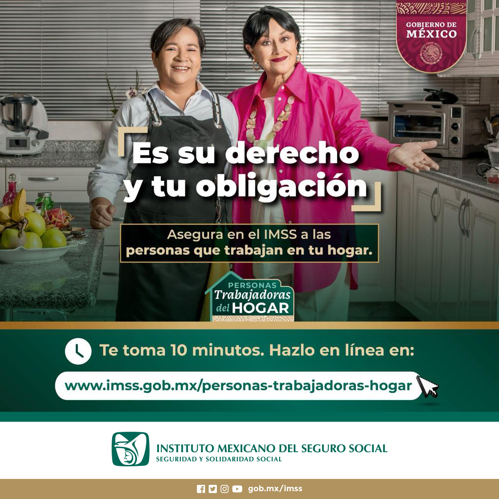 Afiliar a las personas #TrabajadorasDelHogar es su derecho y tu obligación, y si no lo has hecho, es porque no has querido.
Inicia ahora el trámite: imss.gob.mx/personas-traba…