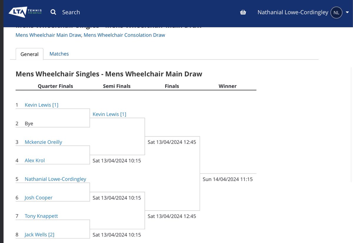 On Saturday I’m playing in my first tournament of the year at birchwood I’m up against josh cooper
And in doubles I’m partnering <a href="/kenzie_wheels/">McKenzie O’Reilly</a> 
<a href="/WChairTennisGB/">Wheelchair Tennis (LTA)</a>