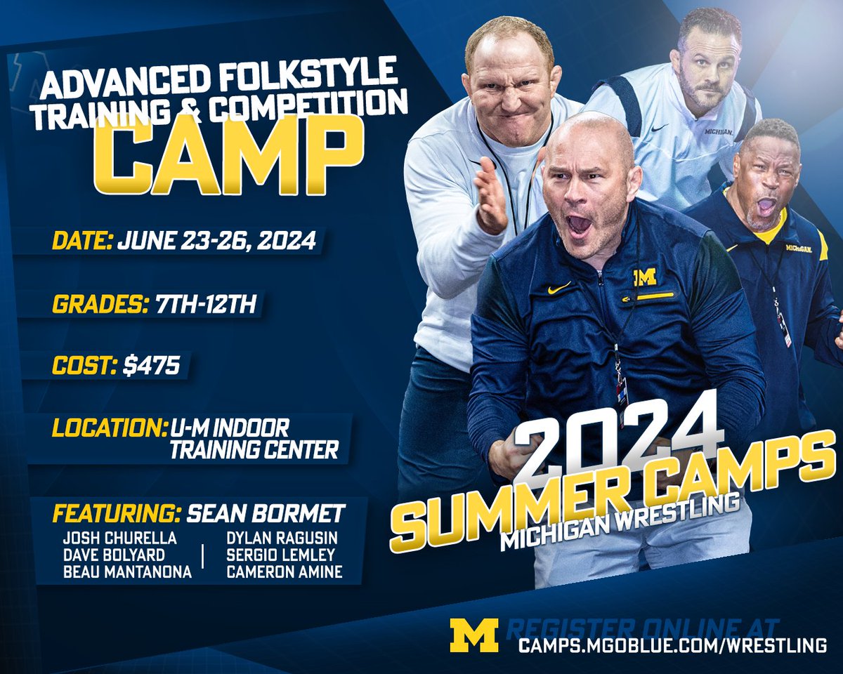 It's never too early to start preparing for next season! Our Advanced Folkstyle Training & Competition Camp features high-level technical and tactical instruction as well as competitive matches to apply new skills. Info/Register >> myumi.ch/VGeQ2