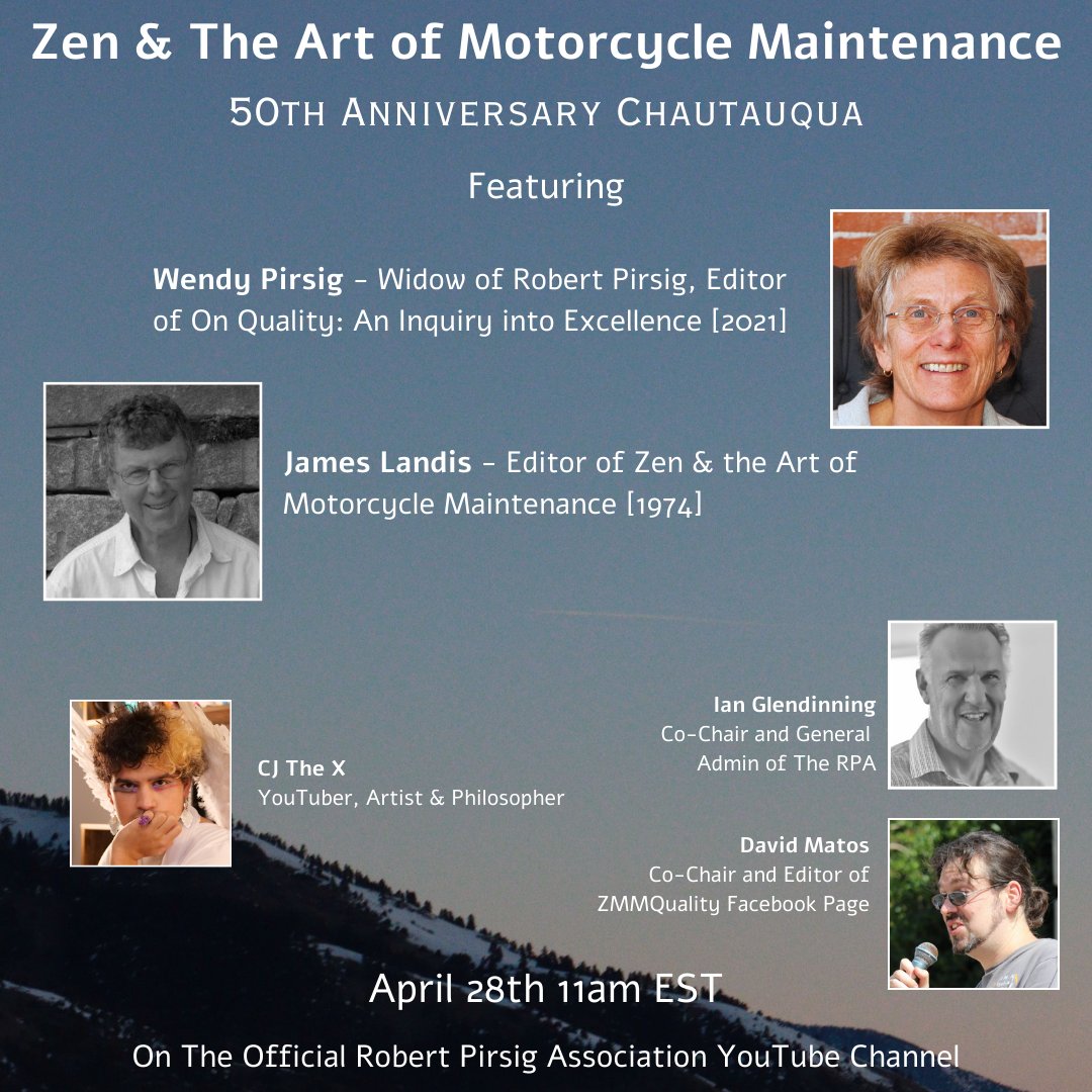 Introducing the Robert Pirsig Association on the 50th anniversary of 'Zen and the Art of Motorcycle Maintenance'. Hear from those closest to the creation of the book and the archiving of Bob's life and works. 28th April - a date for your diaries. See robertpirsig.org/571/ for…