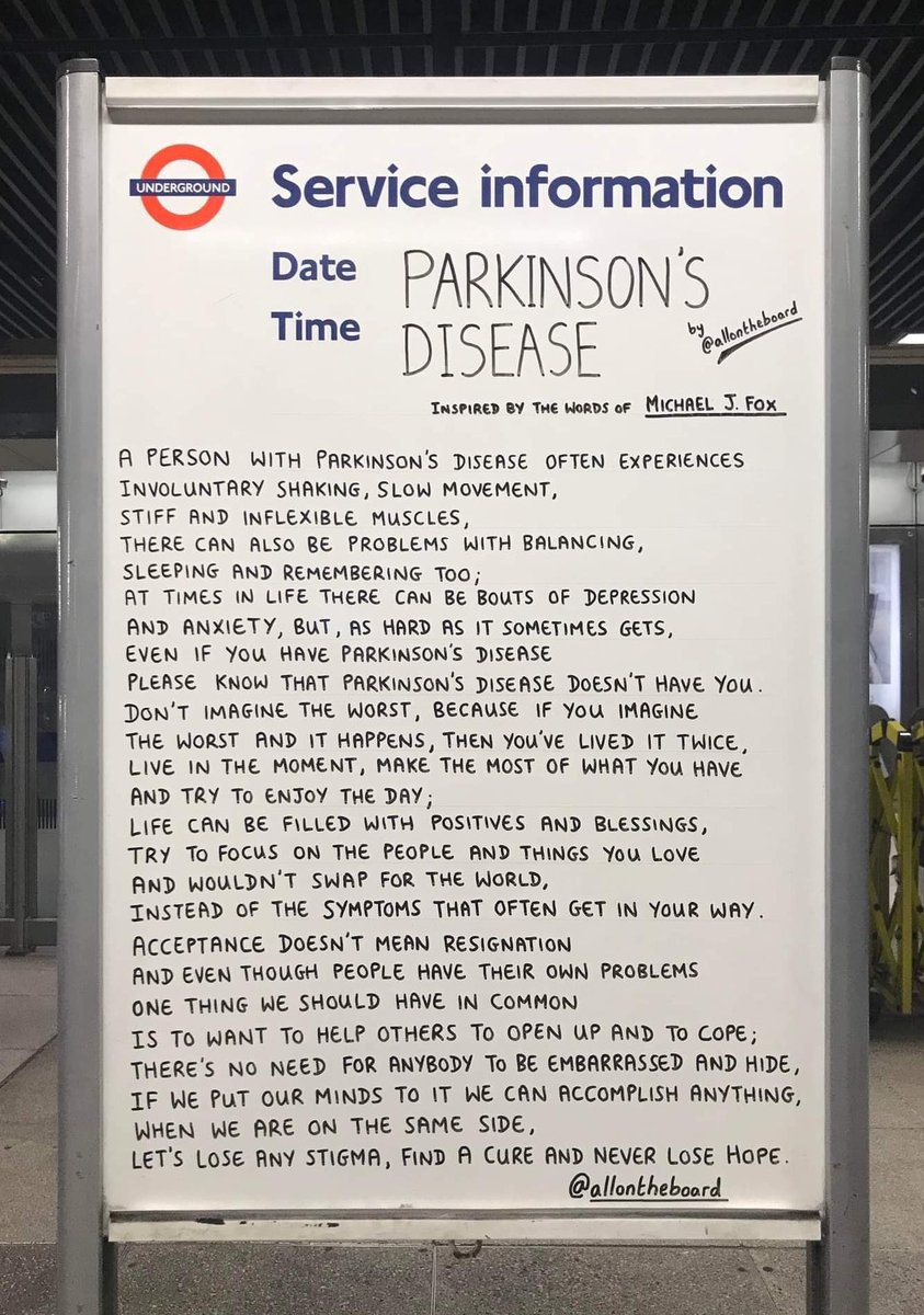 Today is World Parkinson’s Day.
If we put our minds to it we can accomplish anything when we are on the same side. Let’s lose any stigma, find a cure and never lose hope. Inspired by the words of @realmikefox 

#WorldParkinsonsDay #Parkinsons