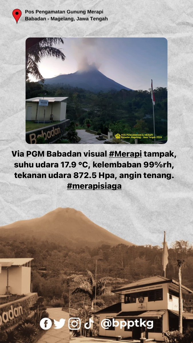 Laporan pengamatan dari Pos PGM Babadan pagi ini