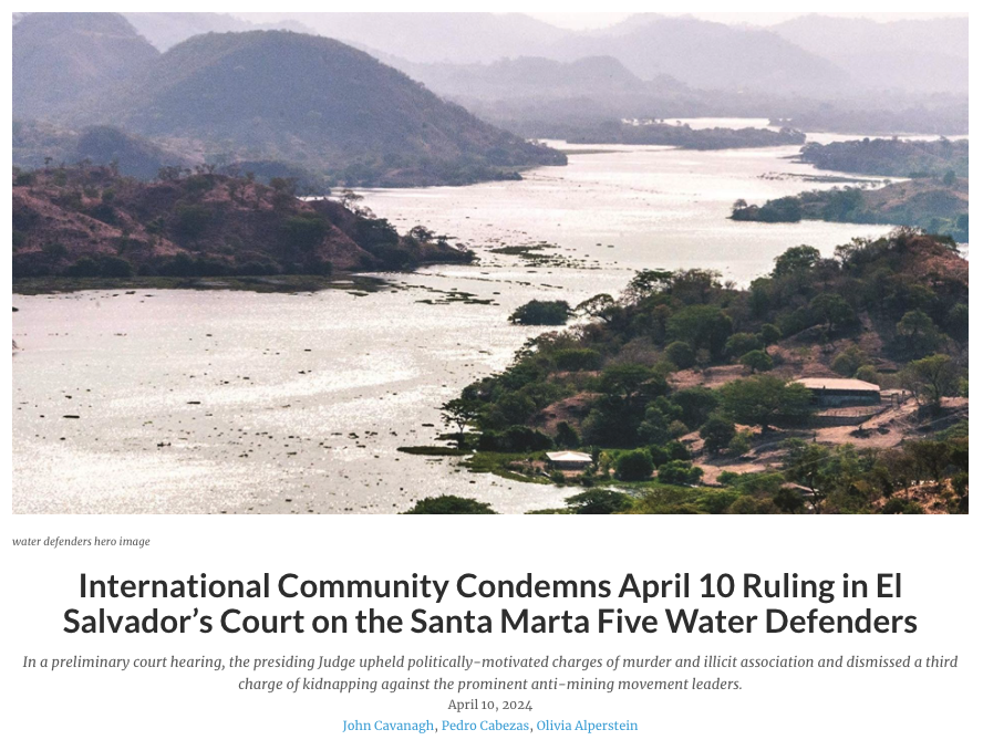 'Today's ruling is a clear threat to the rights of all Salvadorans who are protecting their water & environment. We will continue calling for the charges to be dropped until the #SantaMarta5 are free.' Viviana Herrera, MWC | Press release via @IPS_DC bit.ly/3JhfVGl