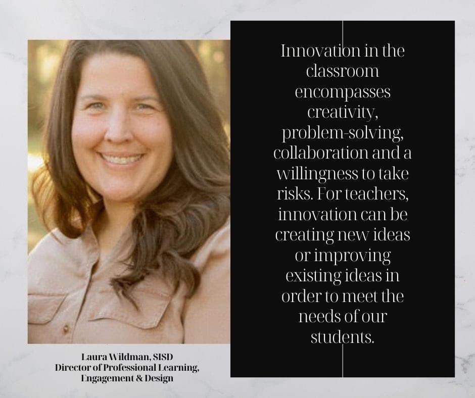 🎓 Let's spark some innovation in the classroom with this inspiring quote by Splendora ISD's Teaching & Learning Department member, Laura Wildman! 📚 Let's embrace the power of innovation to revolutionize learning experiences! 💡 #innovation #SplendoraEducationFoundation 🚀
