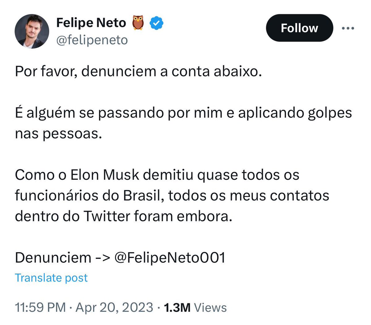 O próprio Felipe Neto disse que tinha 'contatos dentro do Twitter' Vai negar agora?