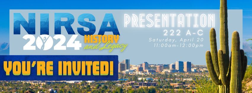 Learn about Association history at #NIRSA2024! Join NIRSA’s History and Legacy Committee on Friday, April 19 in the NZone and on Saturday, April 20 in Room 222 A-C for their session to see some of the legacy contributors and learn about significant Association milestones.