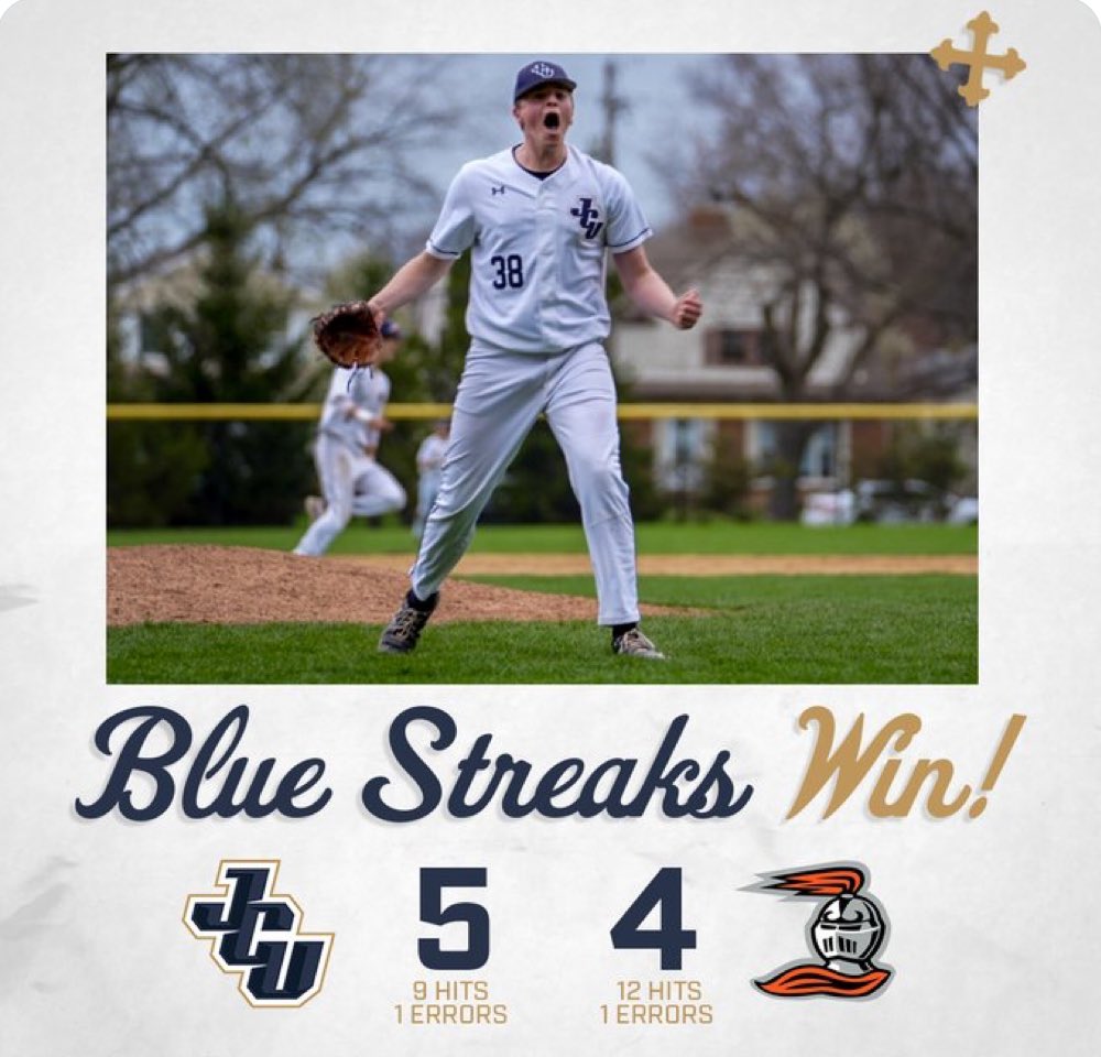 Now that’s a heck of a day! Great job @jcu_baseball - especially showing great poise in game 2 after being down 4-0! Awesome job. #GoStreaks⚡️