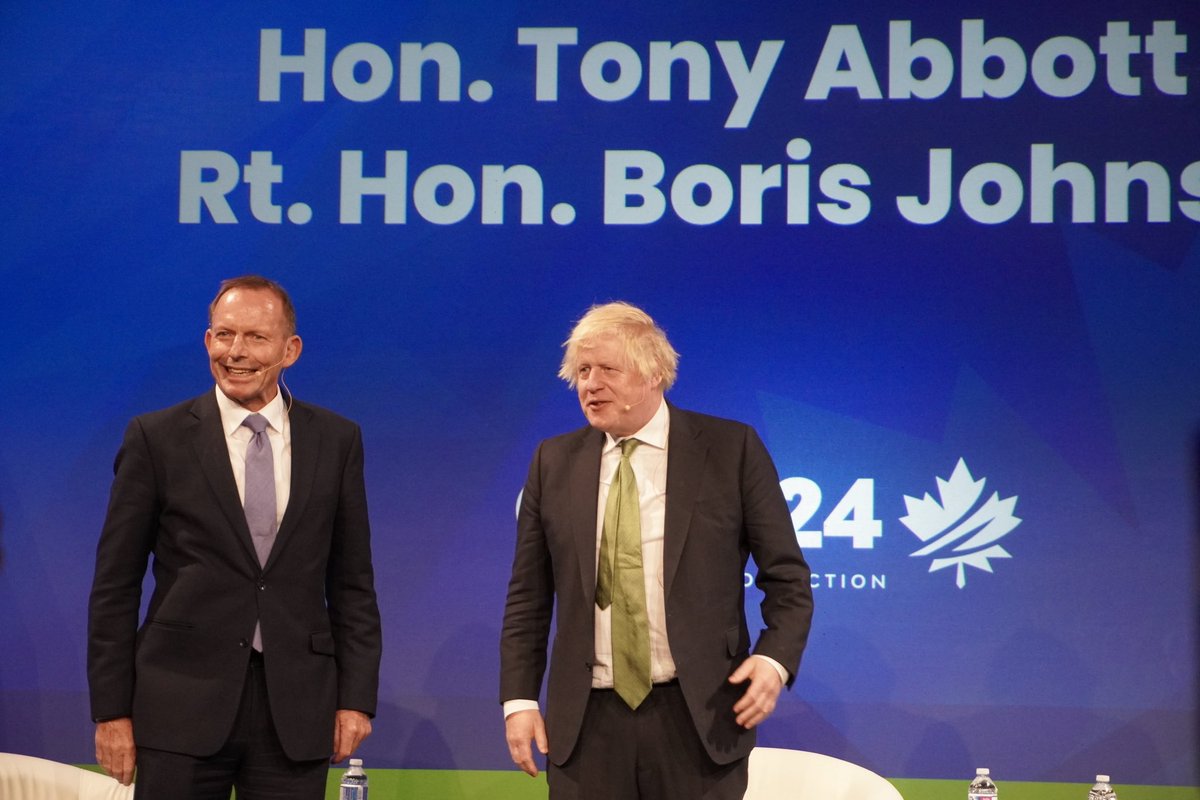 canstrongfree's tweet image. We're honoured to have welcomed @HonTonyAbbott, Former Prime Minister of Australia, and Rt. Hon. @BorisJohnson, Former Prime Minister of the UK, for a special keynote session to open #CSFN24. Special thank you to John O’Sullivan for moderating.

#LeadingWithConviction