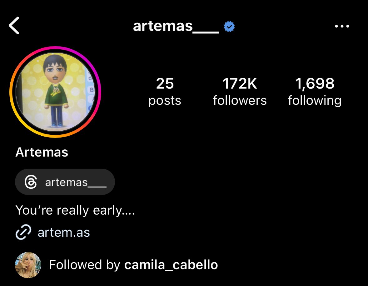 .@Camila_Cabello started following @Artemas___ on instagram