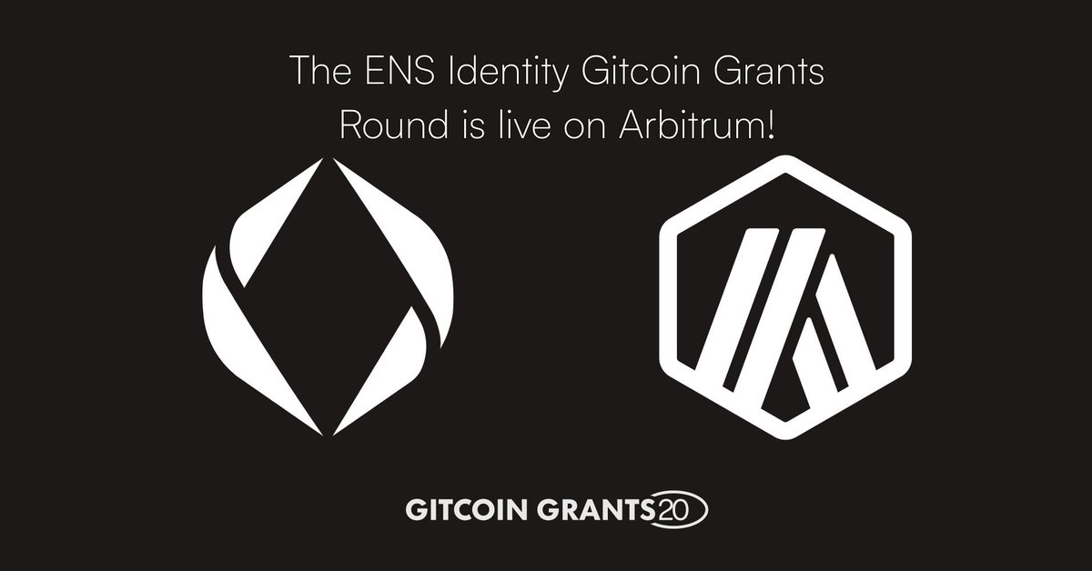 The ENS Identity Round is live on @Gitcoin; anyone building on ENS is encouraged to apply! There is a $100k matching pool available to eligible projects. Submissions close on April 16th at 23:59 UTC. Apply here: explorer.gitcoin.co/#/round/42161/…
