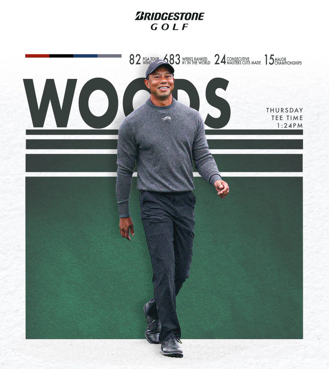 Seeking his 16th Major and 6th green jacket, Tiger Woods heads to Augusta with a wealth of course knowledge and a lot of positive vibes in Georgia. Excitement is at an all-time high this week! #TheMasters #TeamBridgestone