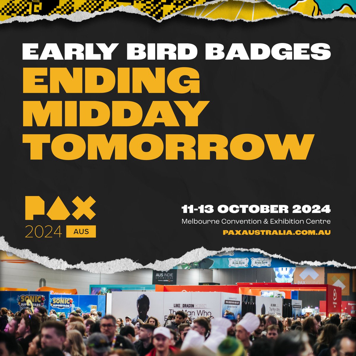 It's happening, we are switching off Early Bird Badges at MIDDAY TOMORROW! All badge prices will be increasing. Book now: aus.paxsite.com/en-us/registra…