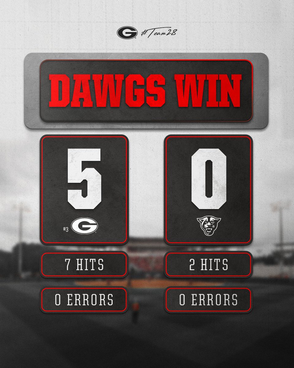 Ring the Bell 🐶🔛🔝

Georgia shuts out in-state foe Georgia State at The Jack, 5-0! 

The Dawgs travel to Lexington for a three-game series at Kentucky beginning Friday at 6:30 p.m. 

#Team28 | #GoDawgs