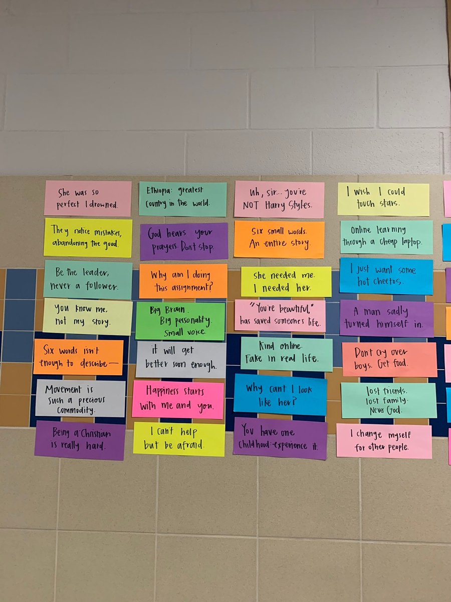Check out these six-word memoirs, from the writers in T @Mere_Rester's class! #ELAchat
