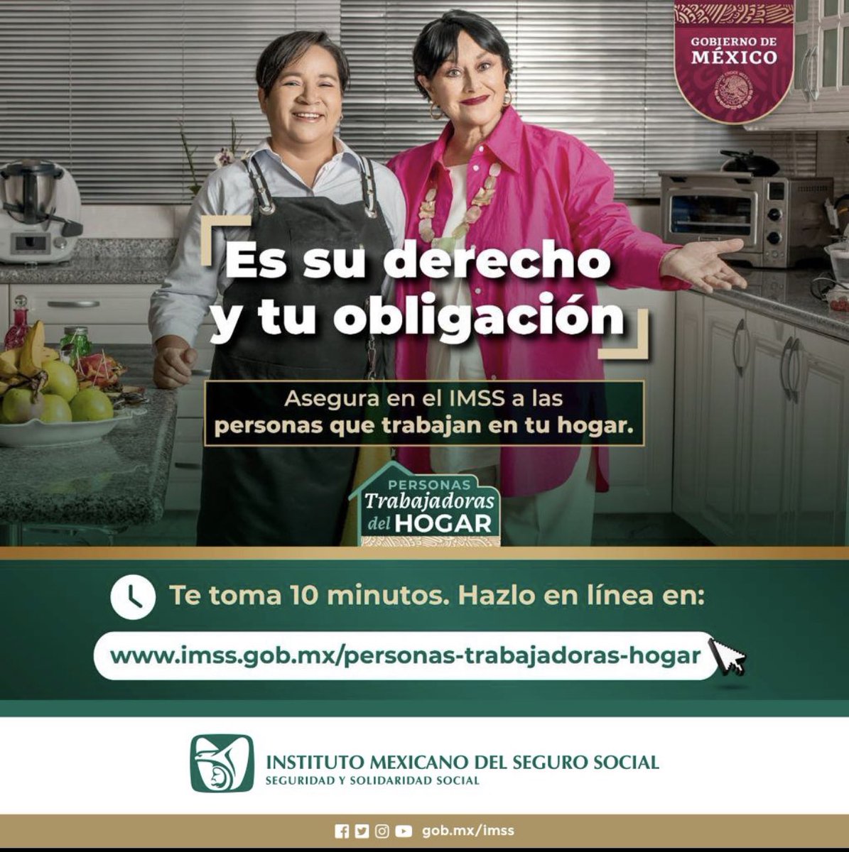 Afiliar a las personas #TrabajadorasDelHogar es su derecho y tu obligación, y si no lo has hecho, es porque no has querido.
Inicia ahora el trámite: imss.gob.mx/personas-traba…