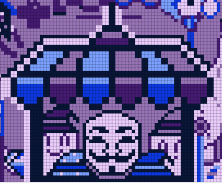 Nellitavr's tweet photo. Aavegotchi mural #246👾, made another fun collab with @Dan_Orsini 🖤

Thanks @basepaint_xyz for making this possible 😊 https://t.co/EbWYxUs90a