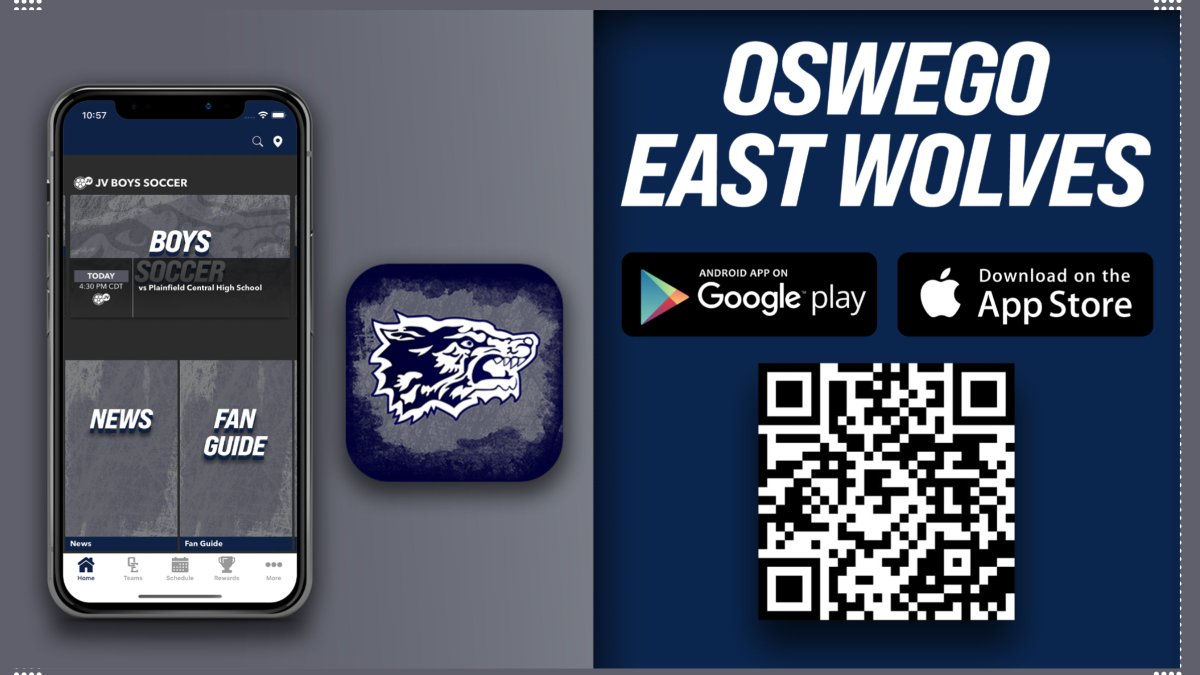 Oswego East Athletics is excited to announce a new app designated to the Wolves. The app will have schedules, rosters, a link to online tickets, and more. Download the app today. Let's go Wolves!