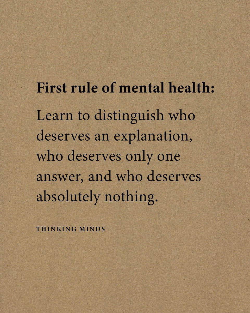 First rule of mental health: