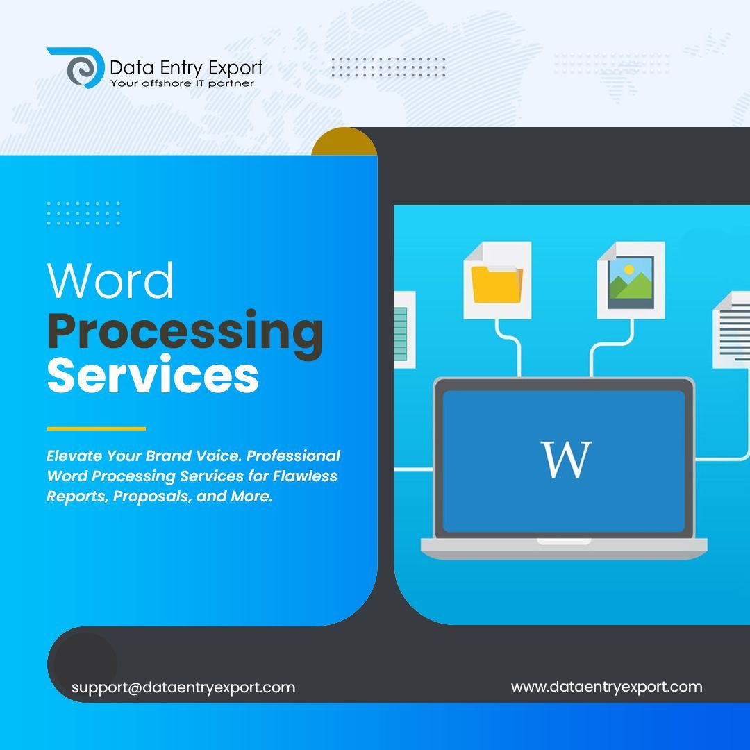 Our expert word processing services ensure precision and professionalism every time. Elevate your content now.

Read more: dataentryexport.com/word-processin…

Email us: support@dataentryexport.com

#wordprocessing #dataprocessing #bposolutions #bposervices #business