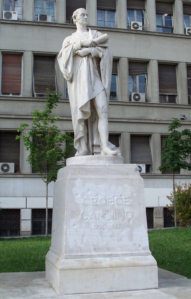 AthinodorosI's tweet photo. George Canning (11/4/1770–8/8/1827) was a #British statesman.He held various senior cabinet positions, finally becoming PM of the #UK.A square in downtown Athens,Greece,is named after  him in appreciation of his supportive stance toward the #Greek War of Independence (1821–1830) https://t.co/ZSv2q8VozS