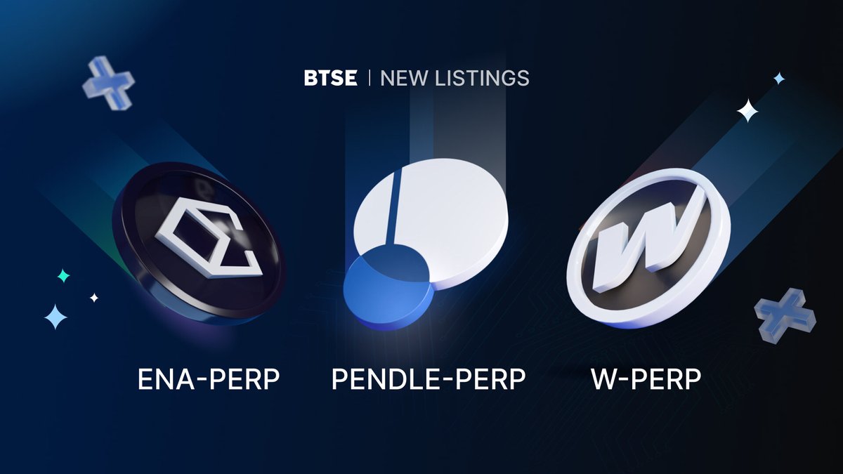 Three new perpetual futures have just dropped on #BTSE! 🚀Don’t miss this opportunity to trade these hot assets with up to 20x leverage: @ethena_labs – ENA-PERP @pendle_fi – PENDLE-PERP @wormhole – W-PERP $ENA $PENDLE $W