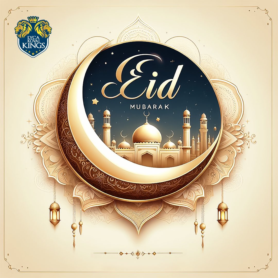 Lyca Kovai Kings wishes you a happy Eid. 🌙 May this holy month bring you closer to your loved ones and strengthen your faith. 🛐🤲🏻 #EidMubarak #EidMubarak2024