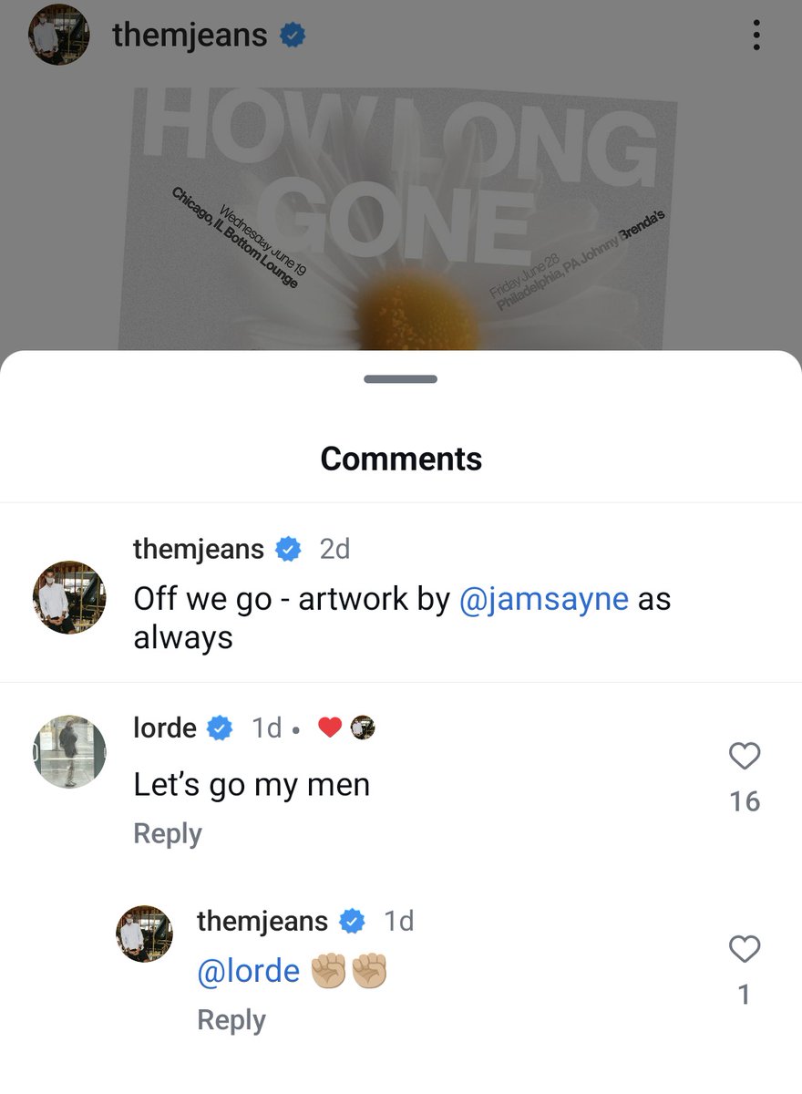 👀 Lorde made a comment on 'How Long Gone' host Jason Stewart’s Instagram post for their upcoming live podcast tour – “Let’s go my men”