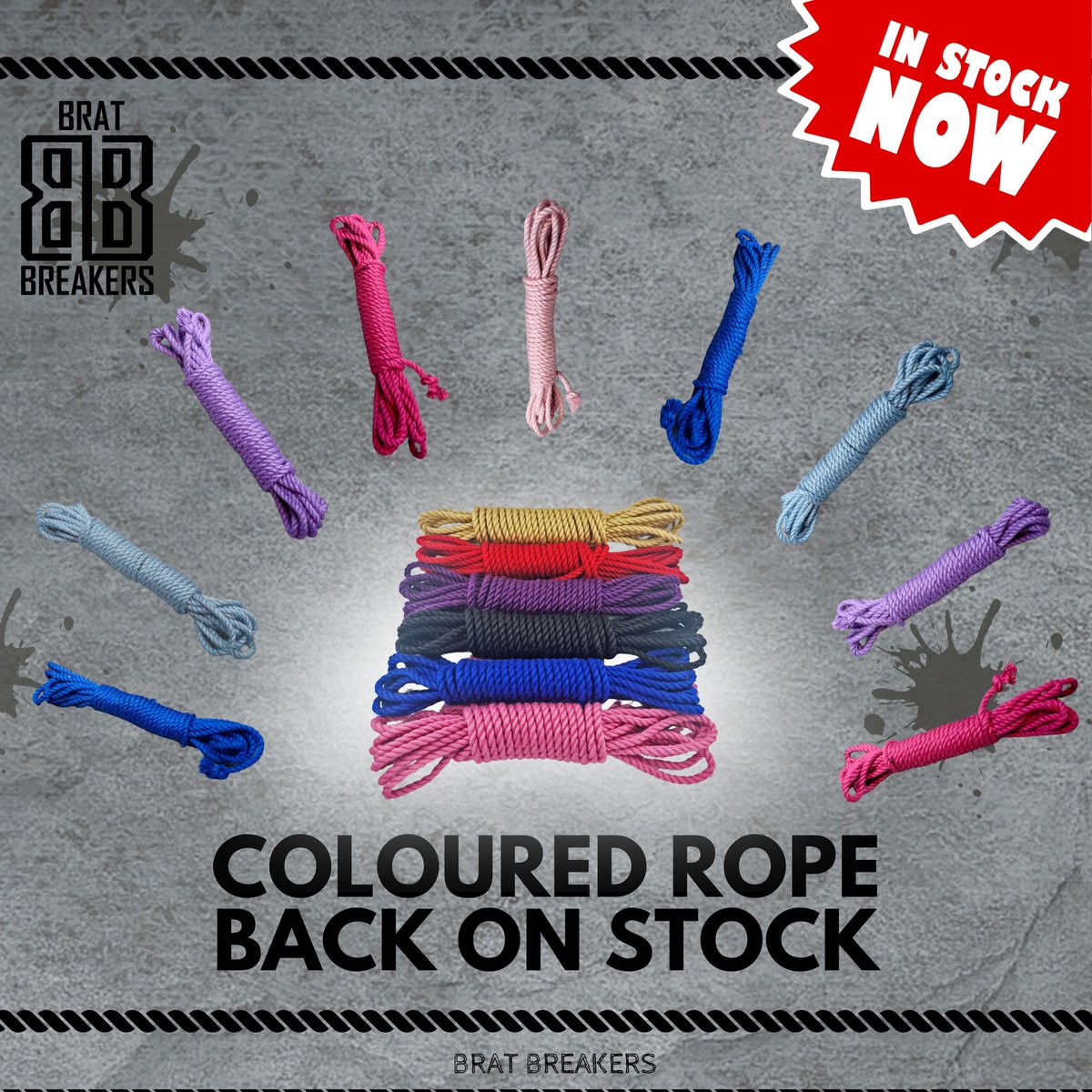 🌈 Our colored jute rope is back in stock! 
🎉 Explore over 10 vibrant color options to add some excitement to your rope play! 
🌟 Hurry, they're selling fast - grab yours before they run out again! ⏳ 

#perthfetishcommunity 
#perthkink
#ropes
#shibari 
#LimitedAvailability