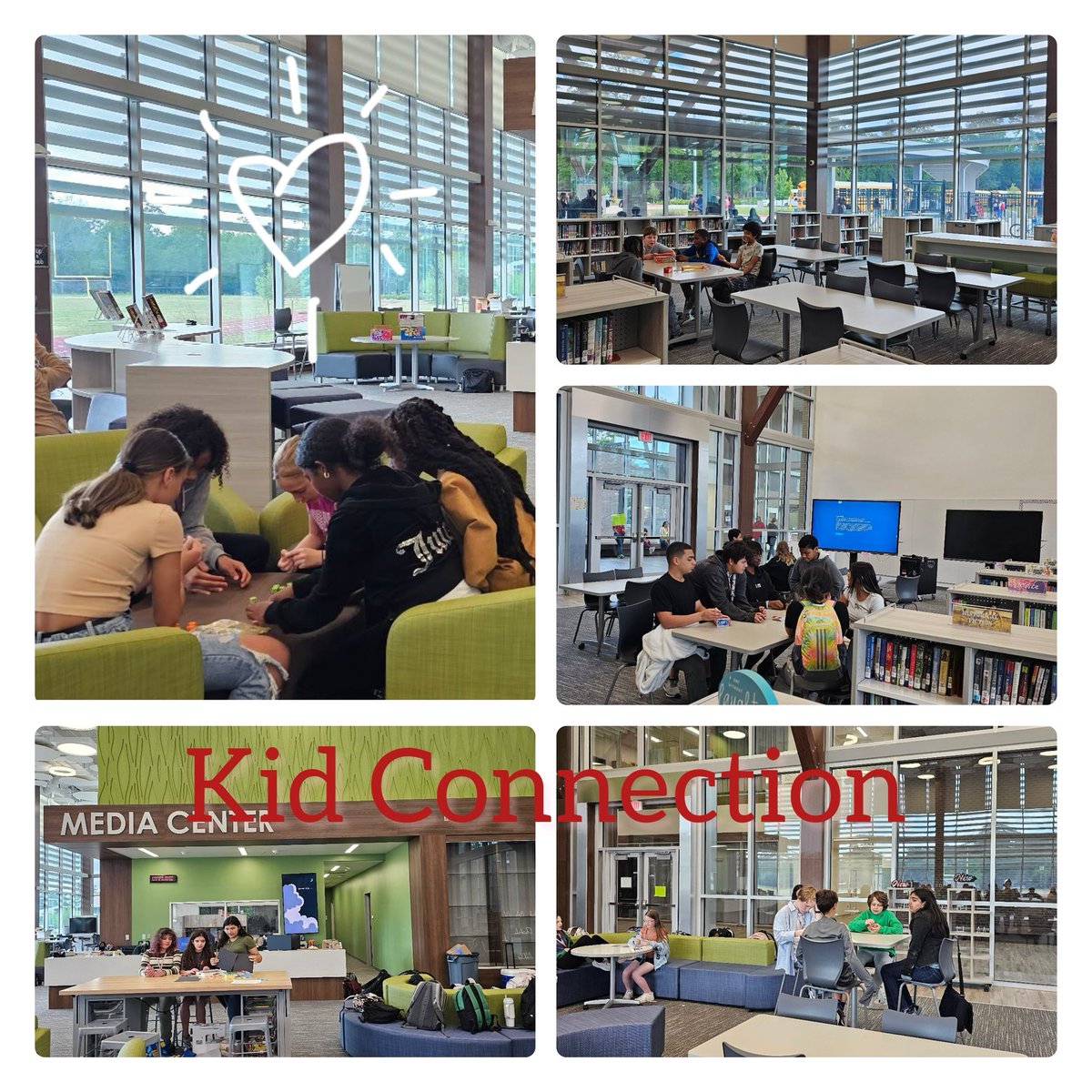 Near or far…we make our way back to the @TheKMSLibrary every Wednesday for Kid Connection 🎲🃏♥️ #KMSCougarPRIDE @HumbleISD_KMS #KMS1ofaKIND @mrs_kmsconsel @cwoottie @Mrs_MercedesF