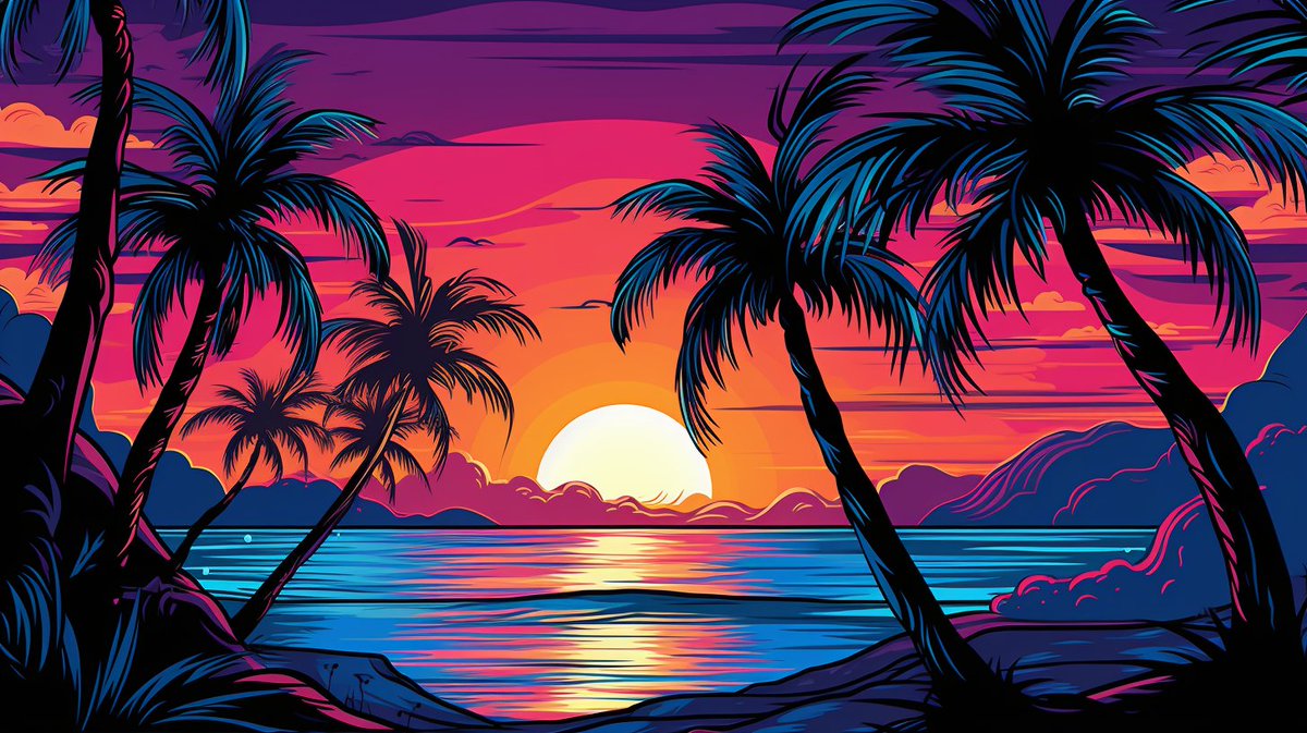 Sunset...

#retrowaveaesthetic #vaporwave #dreamwave #chillwave
#synthwaveart #retrowaveart #AIArtworks #aiartcommunity #AIart #midjourney