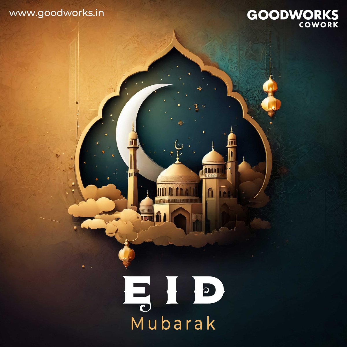 From GoodWorks Cowork, we wish you a joyous Eid Mubarak! May this celebration bring you happiness and blessings. #GoodWorksCoWork #Cowork #EidMubarak #HappyEid #Eid2024 #EidAlFitr #Eid2024 #RamadanKareem