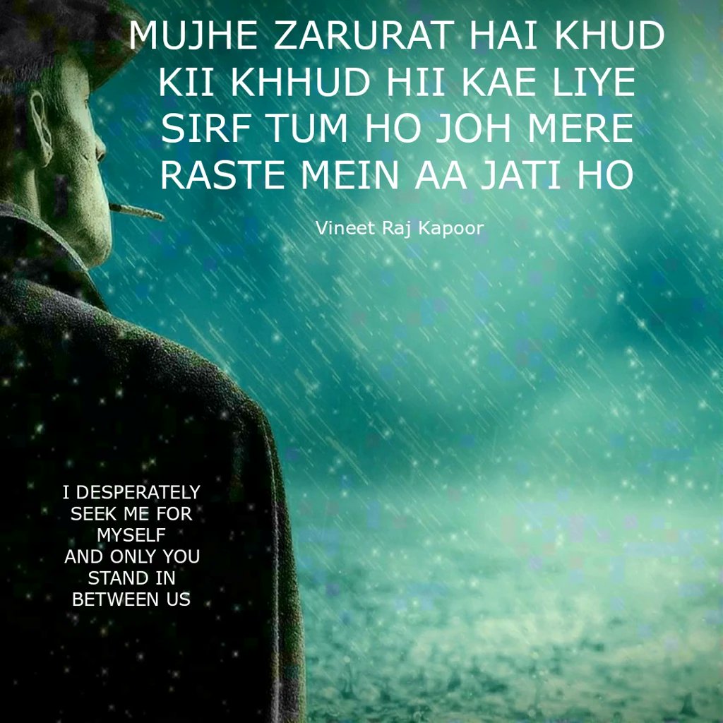 virtualciti's tweet photo. I DESPERATELY SEEK ME FOR MYSELF
AND ONLY YOU STAND IN BETWEEN US
#2lines #2liners #poetrylove #shayarilove #2linespoetry #2lineshayari #poetrylover #shayarilover #poetry #shayari #urdupoetry #hindipoetry #poetrycommunity #urduadab #rekhta #love #lover #loveshayari #lovepoetry https://t.co/IkHrQRlDJc