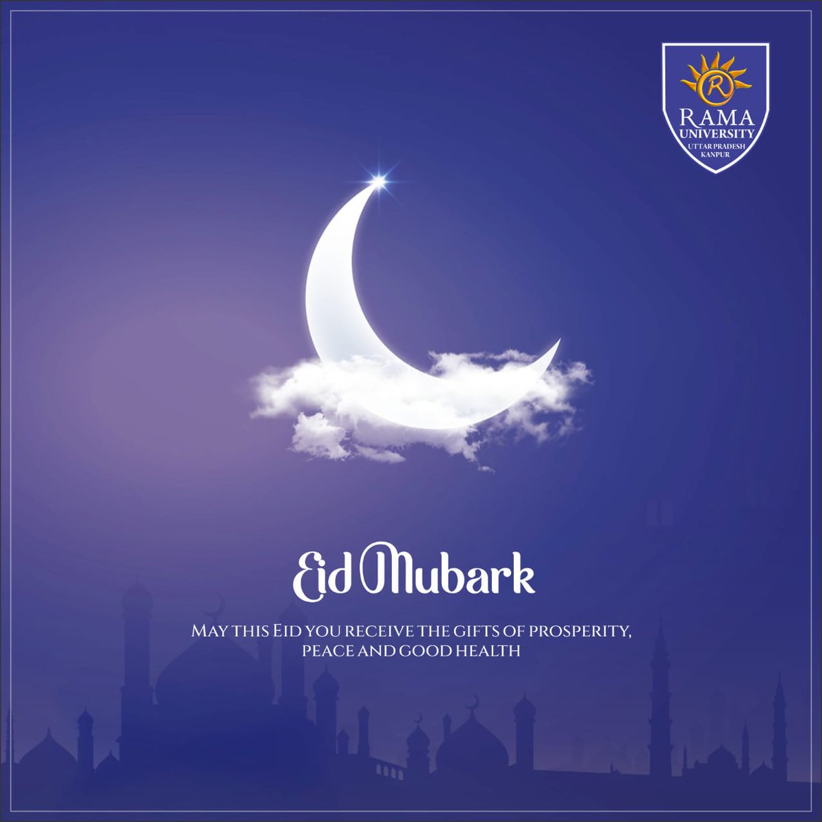 Eid Mubarak! 🌙✨ May this special day bring you abundant happiness and endless blessings. #EidMubarak #Celebration #JoyfulMoments #UnityInDiversity #RamaUniversity