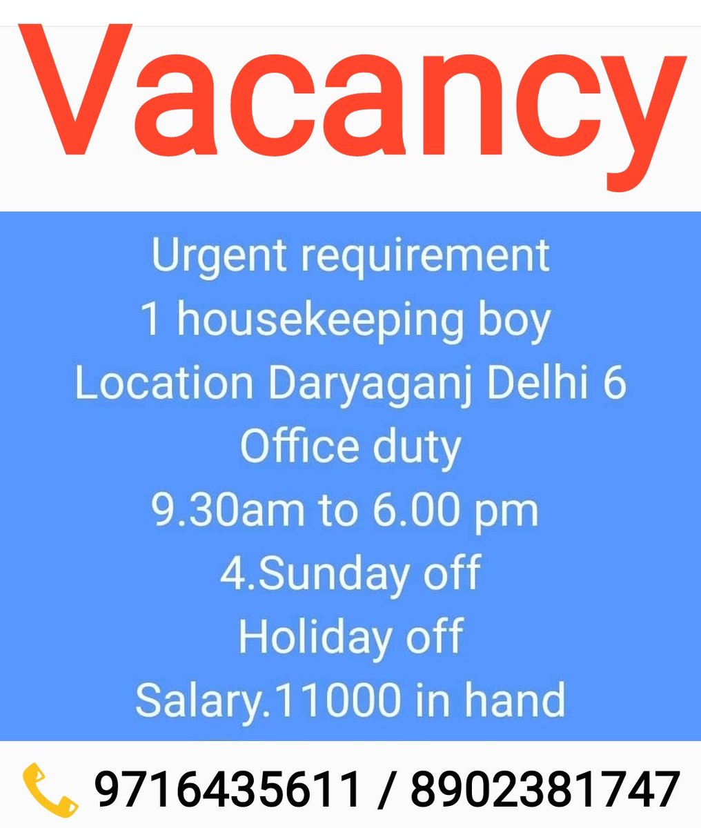 #job #jobs #DelhiNCRJob #Naukri
#visa #OverseasJobs #AbroadJobs #ForeignJobs #GulfJobs #WorkVisa #TouristVisa #TravelVisa #Vacancy #DubaiJob #लोन #PassportSeva #नौकरी
#TravelInsurance #Employment
#loan #Kolkata #Hiring #DelhiNCR #CIBIL #insurance #Placement

9716435611
8902381747