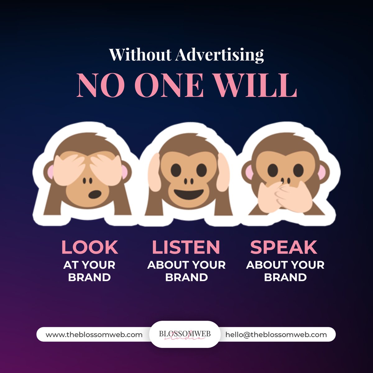 Without advertising, no one will discover your brilliance. Don't underestimate the power of promotion!

#advertisingworks #marketingmagic #promoteyourpassion #getnoticed #brandboost #visibilityiskey #growyouraudience #digitalmarketing #smallbizsuccess #blossomwebstudio