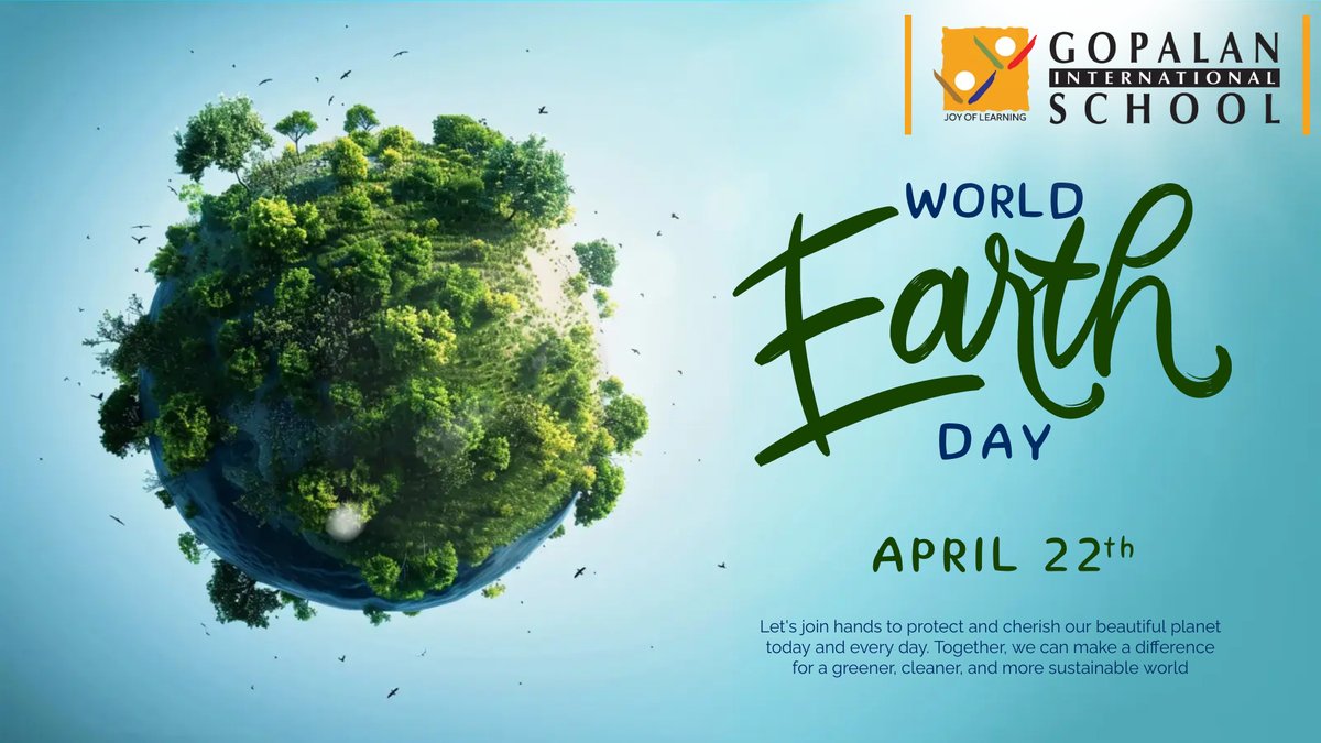“The environment is where we all meet; where all have a mutual interest; it is the one thing all of us share.” —Lady Bird Johnson
#WorldEarthDay #gopalaninternationalschool #joyoflearning
