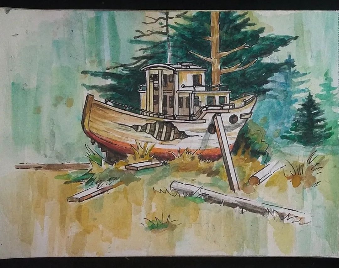 Estudio de tinta y acuarelas.#painting #watercolor #watercolorpaint #watercolorpainting
#luispereiraart #drawing #watercolour #oldboat #traditionalpainting #trees #art #boat #ink #contemporaryart #landscapepaintingsforsale